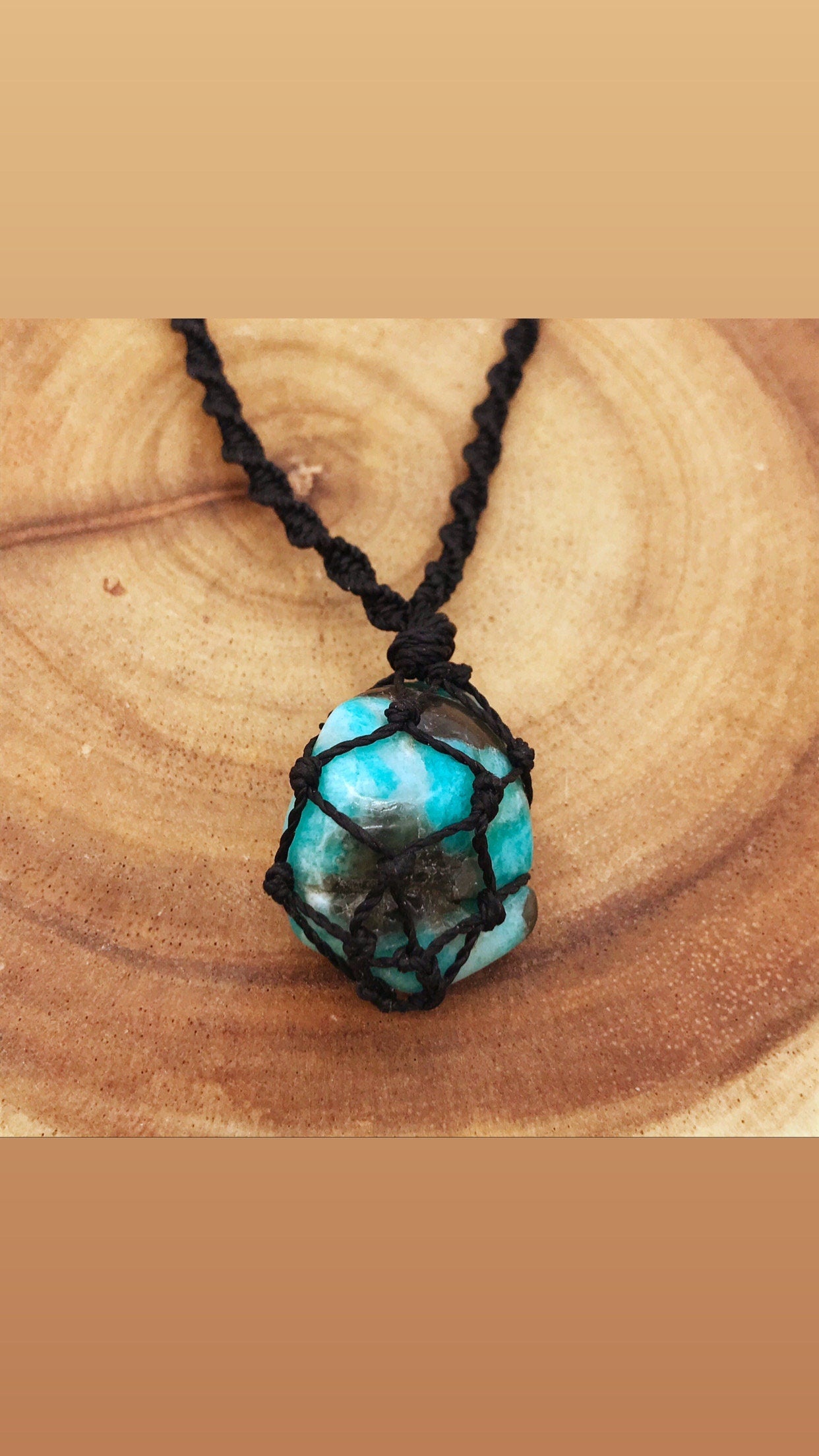 Knotted Crystal Necklace With Amazonite