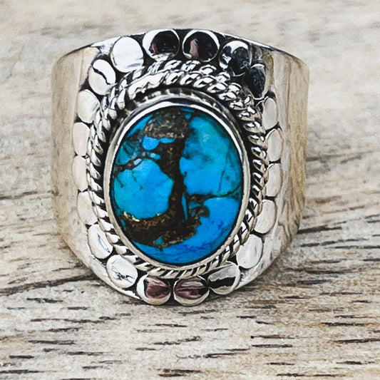 Turquoise Gemstone .925 Sterling Silver Ring