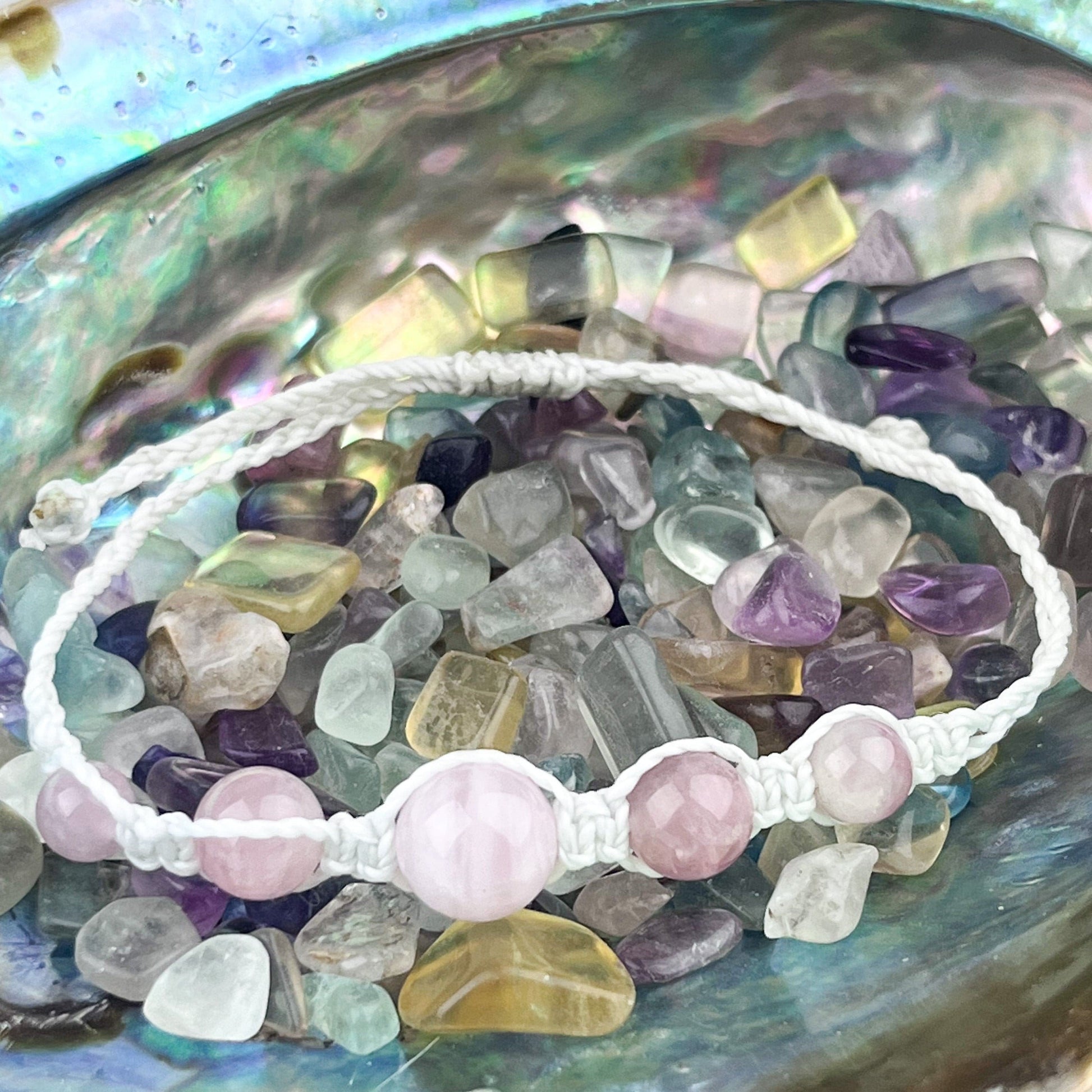 Rose Quartz Hand Knotted Bead Bracelet with Adjustable Size - Natural Stone Jewelry for Unconditional Love & Self-Love - Crystals for everyone • Crystals And Cord
