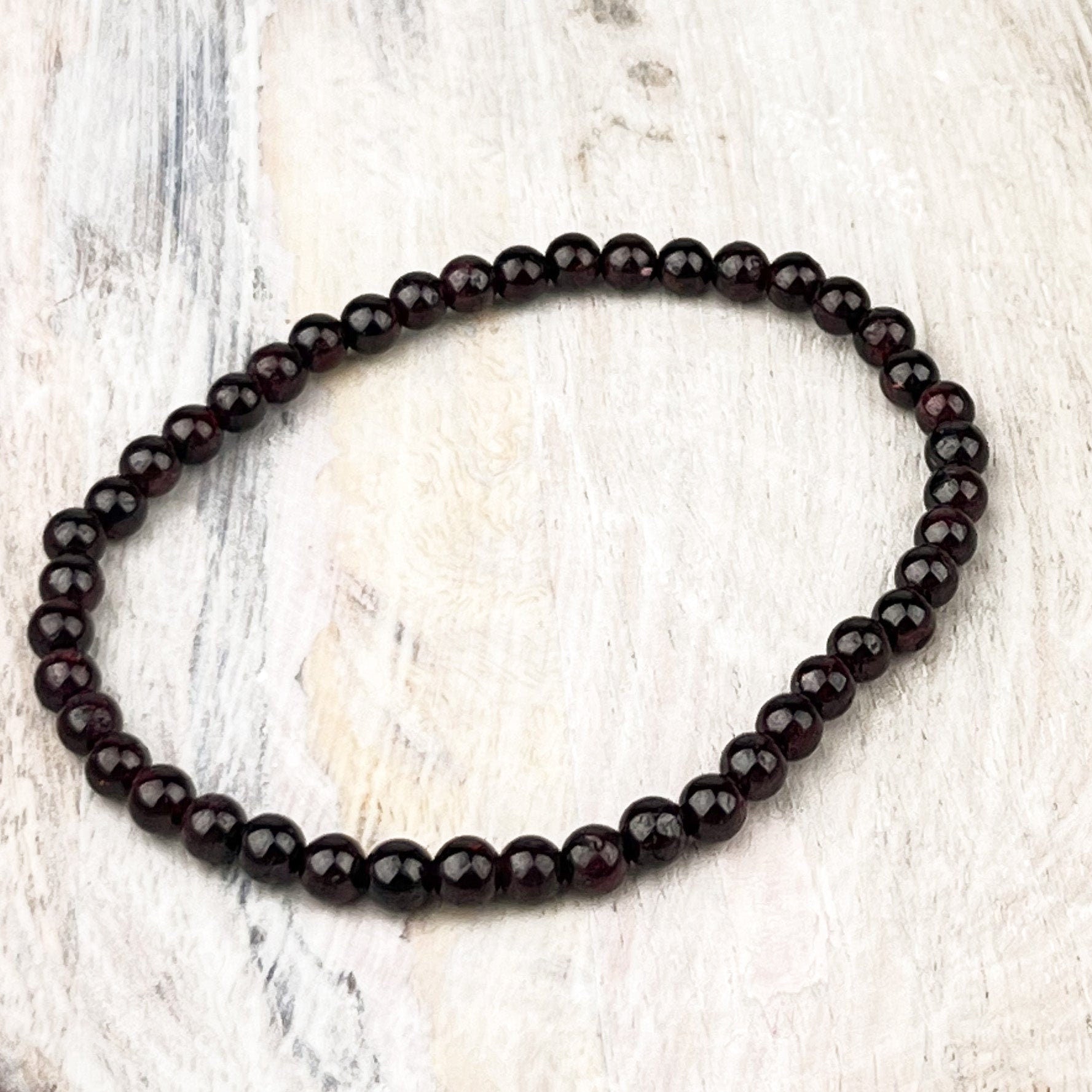 Garnet Gemstone Bracelet 4mm