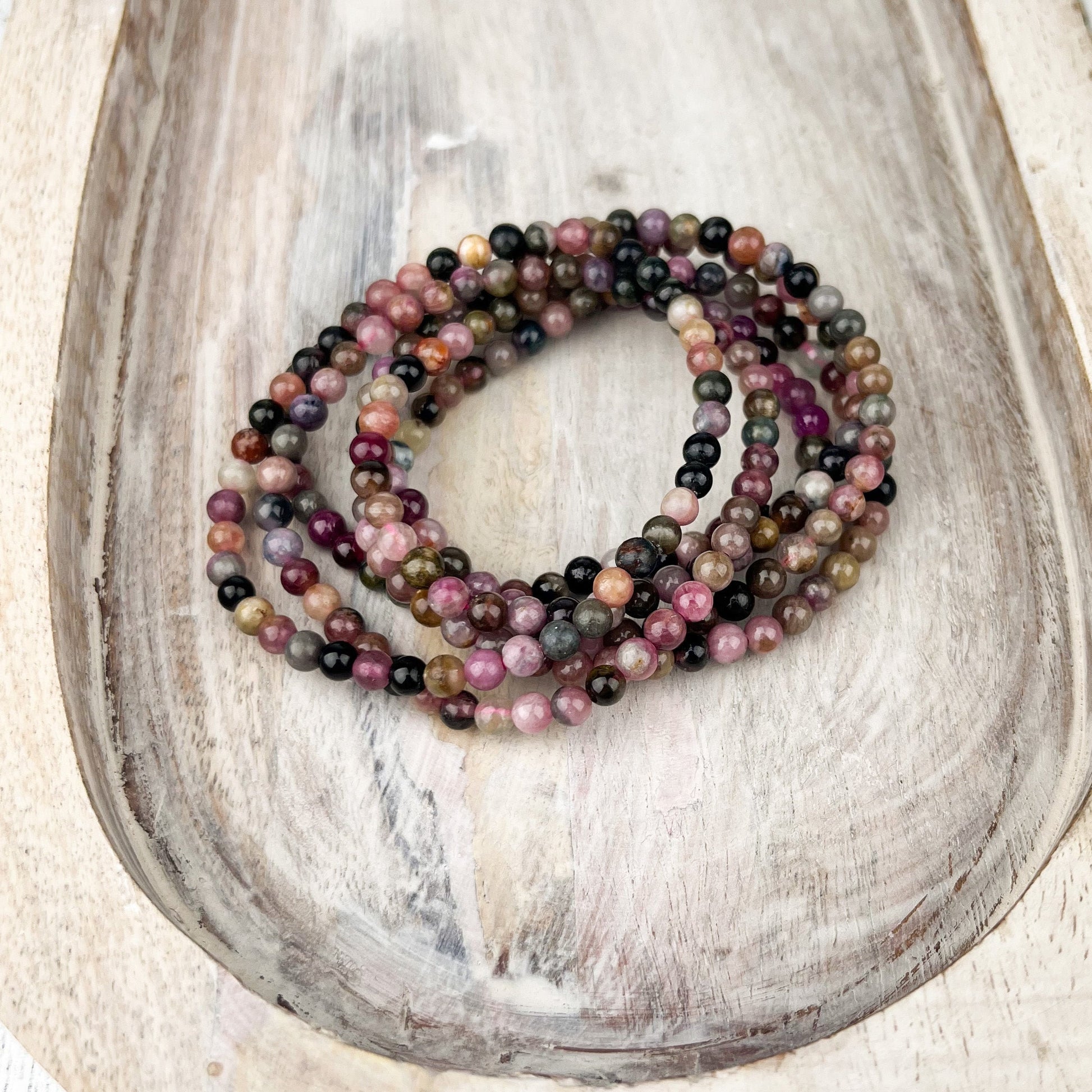 Watermelon Tourmaline Gemstone Bracelet 4mm