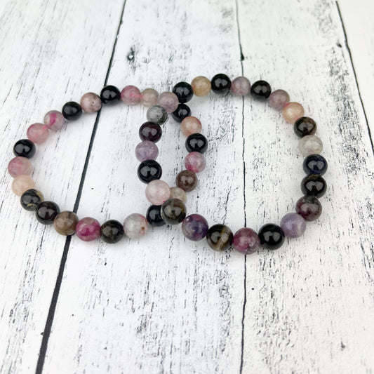 Watermelon Tourmaline Gemstone Bracelet 8mm