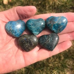 Blue Apatite Pocket Hearts