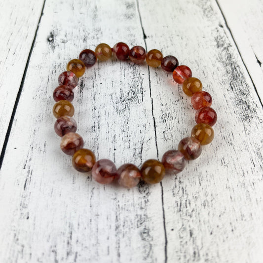 Golden Healer & Fire Quartz Gemstone Bracelet 8mm