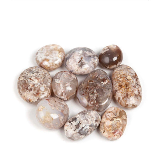 Flower Agate Palm Stones
