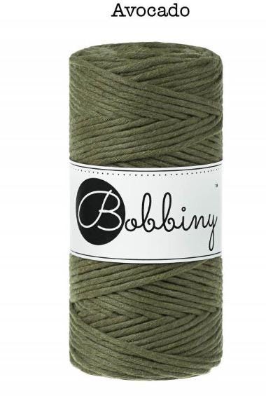 Bobbiny 3mm Single Twist Macrame Cord – Premium Full Spool Cotton Craft Rope in many colors