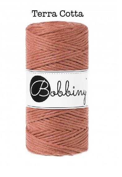 Bobbiny 3mm Single Twist Macrame Cord – Premium Full Spool Cotton Craft Rope in many colors