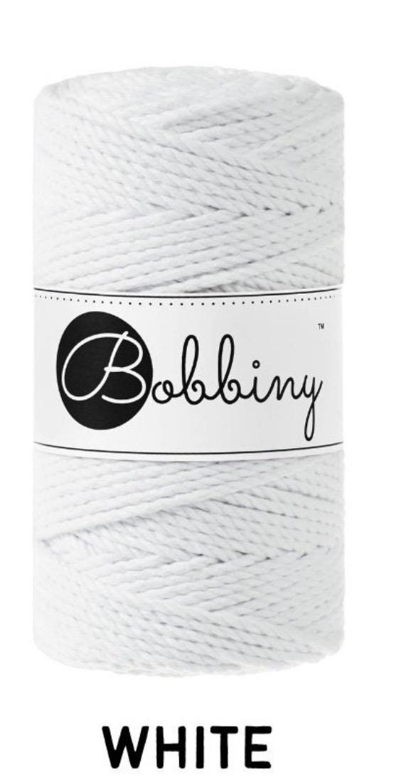 BOBBINY Macrame Rope 3mm 3ply 100% Recycled Cotton, Craft Rope for many DIY projects