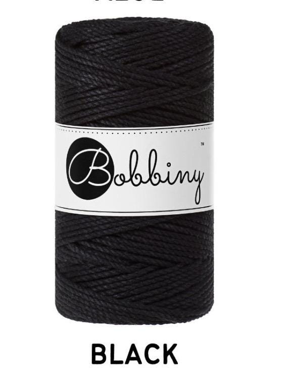 BOBBINY Macrame Rope 3mm 3ply 100% Recycled Cotton, Craft Rope for many DIY projects