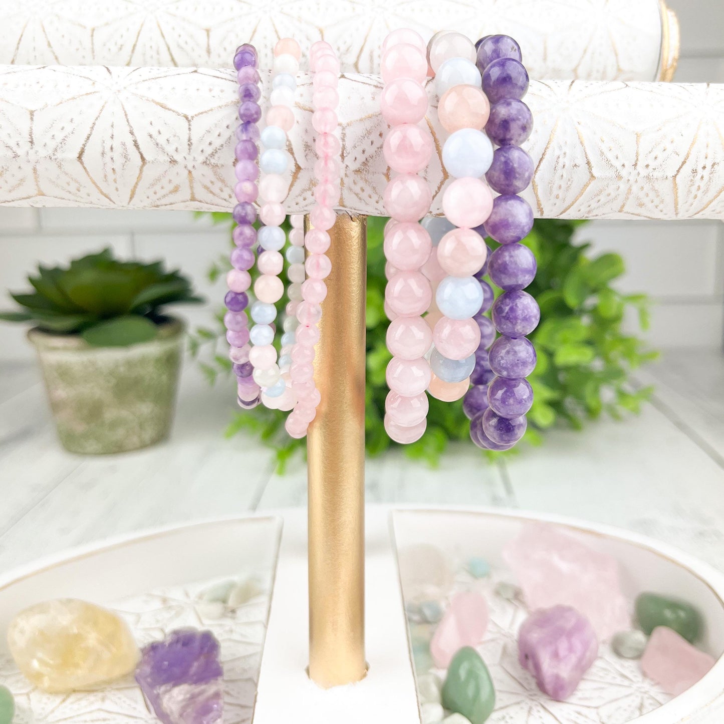 Soothing Rose Quartz Bracelet 4mm Gemstone Beads for Love, Peace & Heart-Opening Energy - Crystals for everyone • Crystals And Cord