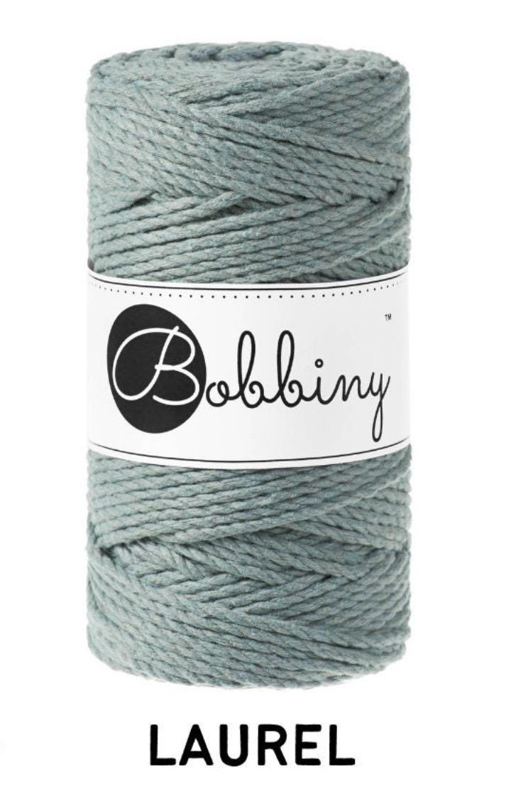 BOBBINY Macrame Rope 3mm 3ply 100% Recycled Cotton, Craft Rope for many DIY projects