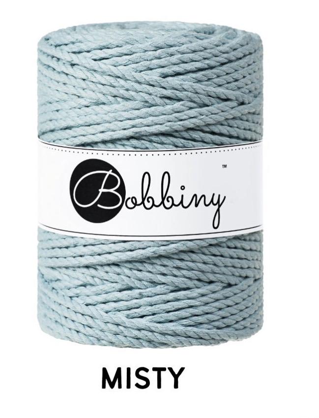 BOBBINY Macrame Rope 5mm 3-ply – Recycled Cotton, Full Spool of Craft Rope for fiber arts
