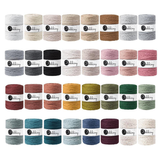 BOBBINY Macrame Rope 5mm 3-ply – Recycled Cotton, Full Spool of Craft Rope for fiber arts