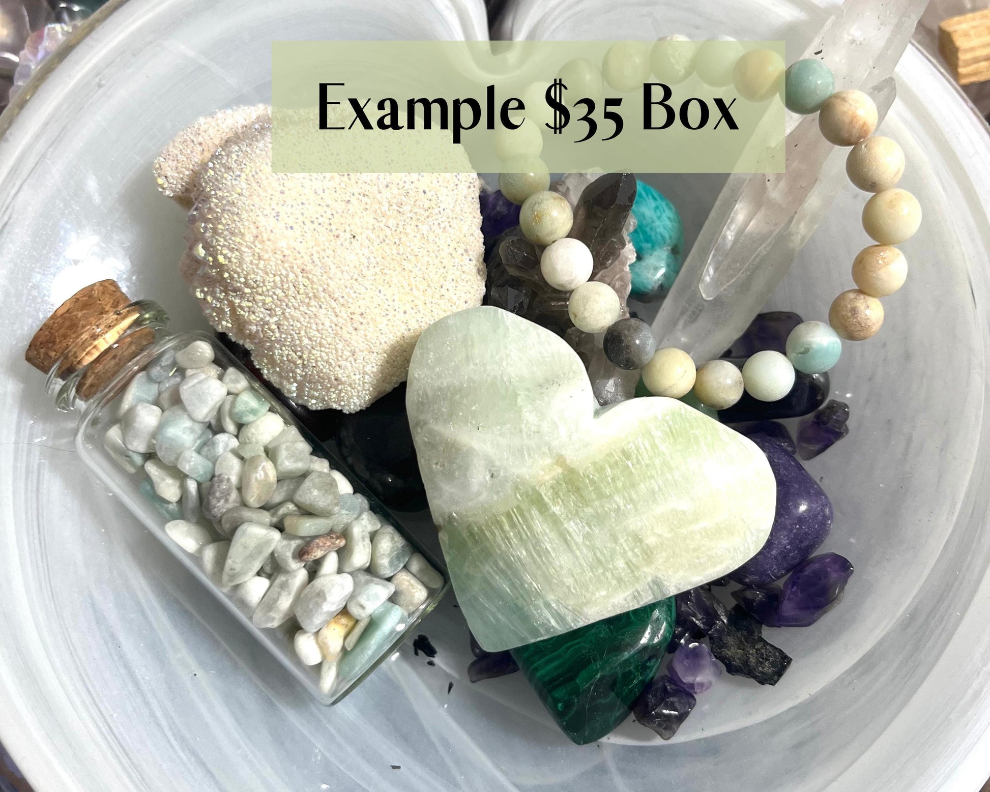 Manifestation Mystery Box – Crystal Confetti Mystery Scoop | Healing Crystals, Gemstone Grab Bag, Surprise Box