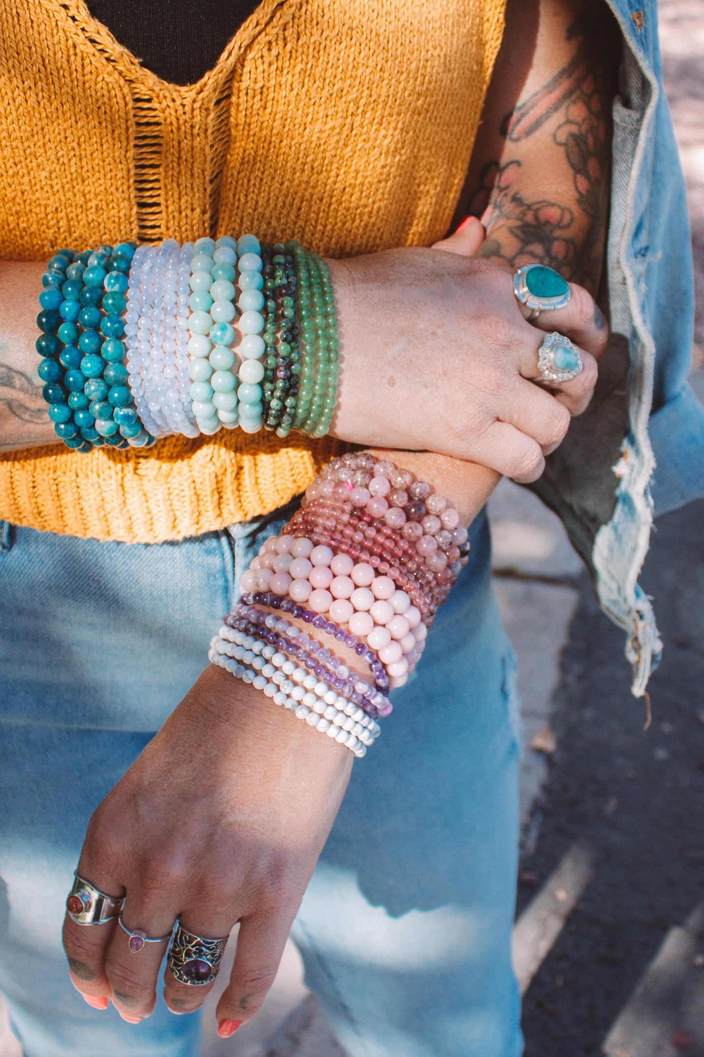 Crystal Bracelet Mystery Scoop Handmade Gemstone & Knotted Bracelet Bundle · Intention Jewelry Gift · Surprise Stack