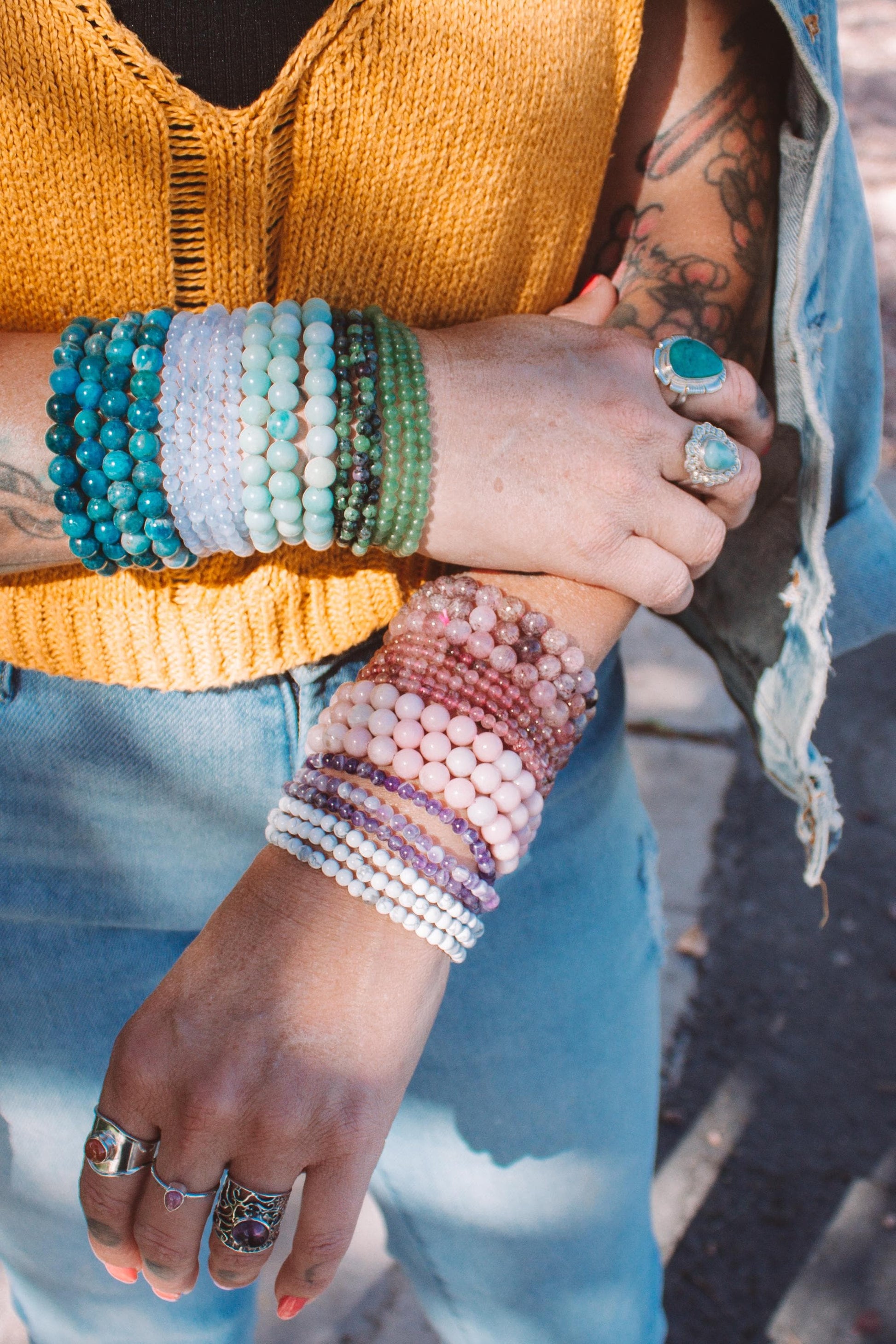 Crystal Bracelet Mystery Scoop Handmade Gemstone & Knotted Bracelet Bundle · Intention Jewelry Gift · Surprise Stack