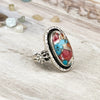 Turquoise and Spiny Oyster Gemstone .925 Sterling Silver Ring
