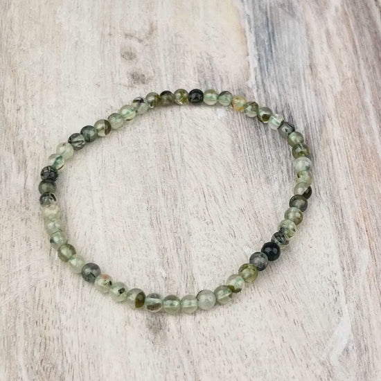 Prehnite Crystal Bracelet – 4mm Gemstone Beads for Peace, Clarity & Emotional Healing