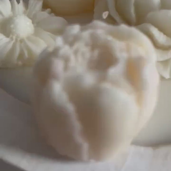 Flower Garden Candle  in Dough Bowl,  Hand Poured Wax, Long Lasting Candle, gift, Housewarming, wedding , anniversary