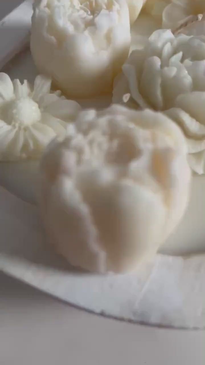 Flower Garden Candle  in Dough Bowl,  Hand Poured Wax, Long Lasting Candle, gift, Housewarming, wedding , anniversary