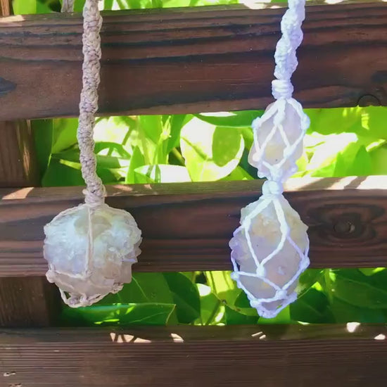 Knotted Crystal Necklace with Spirit Quartz