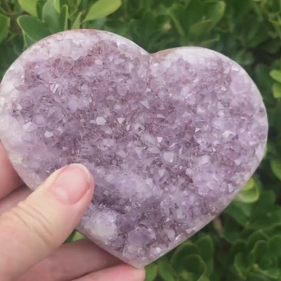 Amethyst Heart Druzy: February Birthday Gift, Spiritual Protection, Healing Crystal, Intuition & Psychic Abilities, Unique Gemstone Cluster