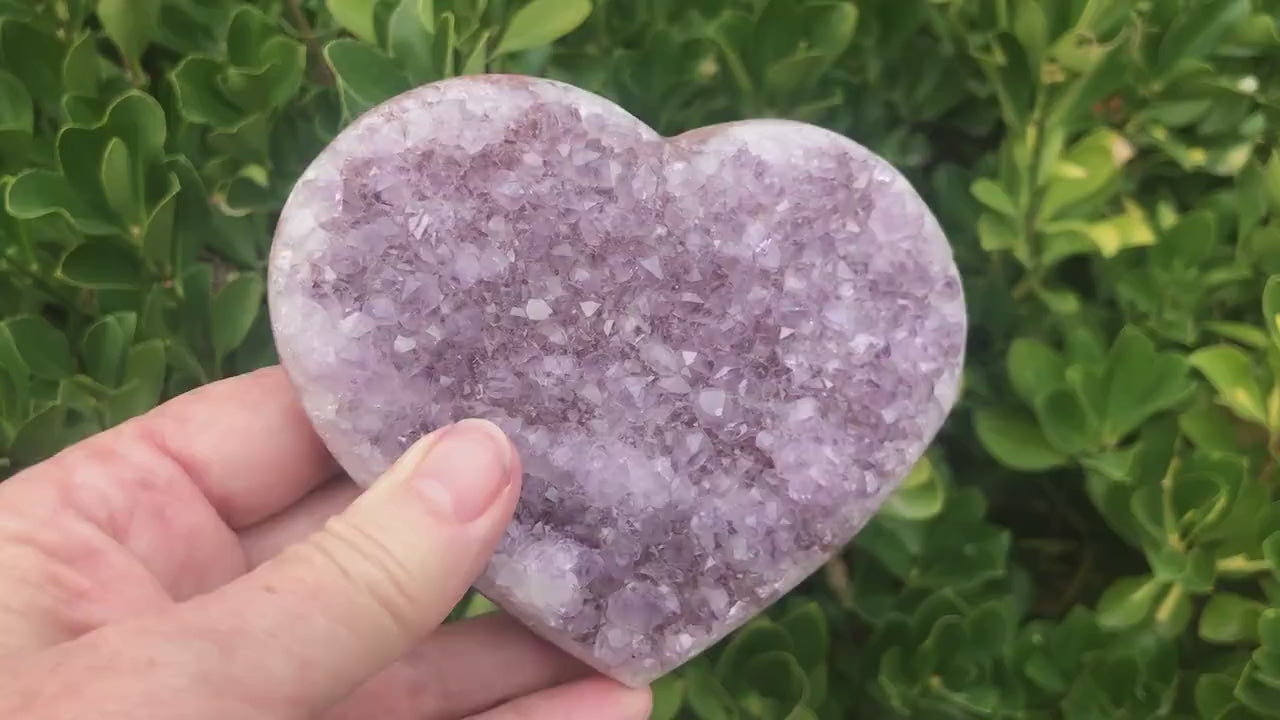 Amethyst Heart Druzy: February Birthday Gift, Spiritual Protection, Healing Crystal, Intuition & Psychic Abilities, Unique Gemstone Cluster