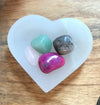 Love Stones in Selenite Heart Bowl Set