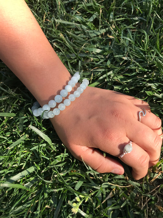 Aquamarine Gemstone Bracelet 6mm