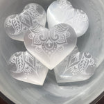 Etched Selenite Heart