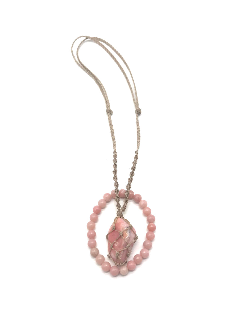 Pink Opal Necklace Set