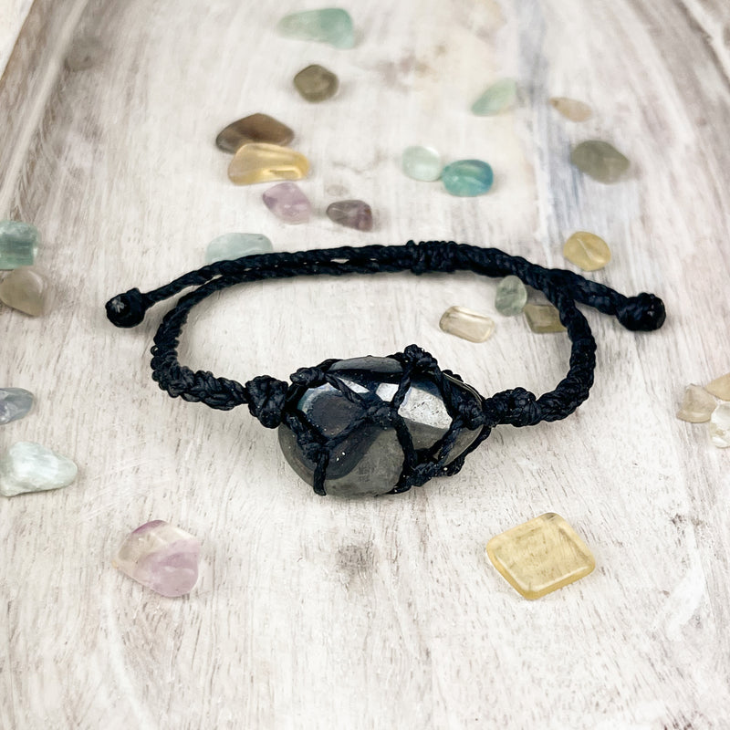 Hand Knotted Crystal Bracelet with Hematite