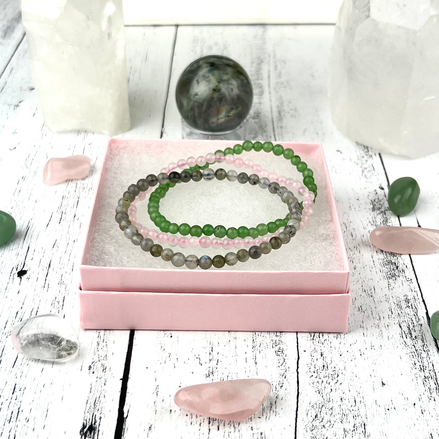 Happiness Stack Bracelet Set 4mm