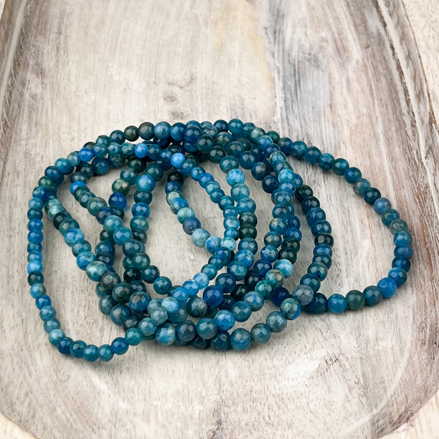 Blue Apatite Gemstone Bracelet 4mm
