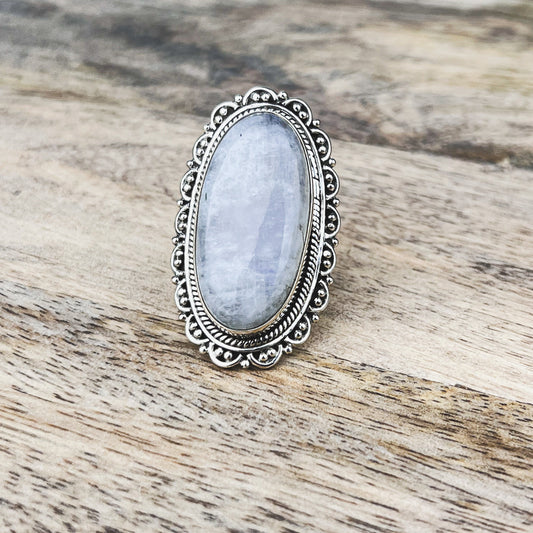 Moonstone Gemstone .925 Sterling Silver Ring