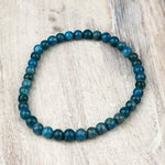 Blue Apatite Gemstone Bracelet 4mm