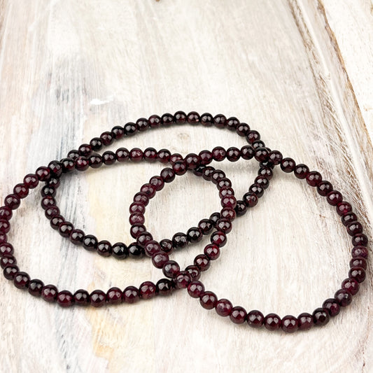 Garnet Gemstone Bracelet 4mm