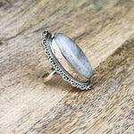 Moonstone Gemstone .925 Sterling Silver Ring