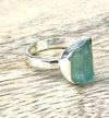 Raw Emerald Gemstone .925 Sterling Silver Ring