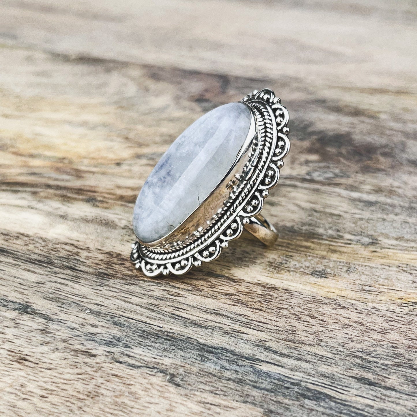 Moonstone Gemstone .925 Sterling Silver Ring