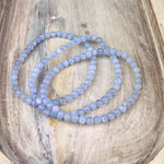 Blue Chalcedony Gemstone Bracelet 4mm